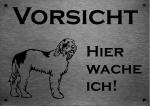 Edelstahl Warnschild Spinone Italiano VORSICHT Freilaufender Hund! Betreten auf eigene Gefahr!